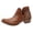 Brown, variant on Womens Wide Calf Cowboy Boots, Western Cowgirl Mid Calf with Gold Embroidery, Chunky Heel Zip Up Pointed Toe Boots