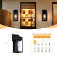 thumbnail image 6 of GCGAFUL 2-Pack Modern Exterior Outdoor Wall Lantern, 1 - Light 13 in. IP65 Waterproof Wall Sconce with with Clear Glass, 6 of 9