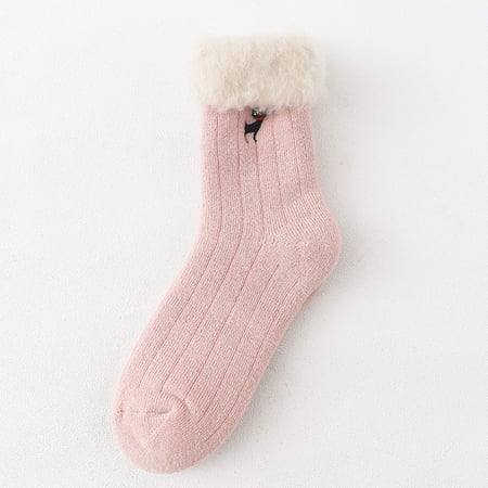 

Lawor Socks For Men&Women Winter Brushed Thickening And Velvet Colored Floor Socks Warm Socks Ski Socks B