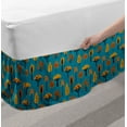 thumbnail image 2 of Tropical Bed Skirt, Print of Exotic Botanical Autumn Trees Doodle Childish Style Fall Season, Elastic Bedskirt Dust Ruffle Wrap Around for Bedding Decor, 4 Sizes, Orange Petrol Blue, by Ambesonne, 2 of 2
