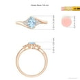 thumbnail image 4 of Angara Natural 0.6 Ct. Aquamarine with Diamond Classic Ring in 14K Rose Gold for Women (Ring Size: 12), 4 of 9