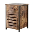 thumbnail image 1 of Gymax Table de Chevet avec Tiroir Armoire Étagère Réglable Table d'Appoint Industrielle Rustique, 1 of 10