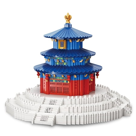 HI-REEKE Architecture Mini Building Block Set Chinese Temple of Heaven Building Kit ABS Gift Multi Color