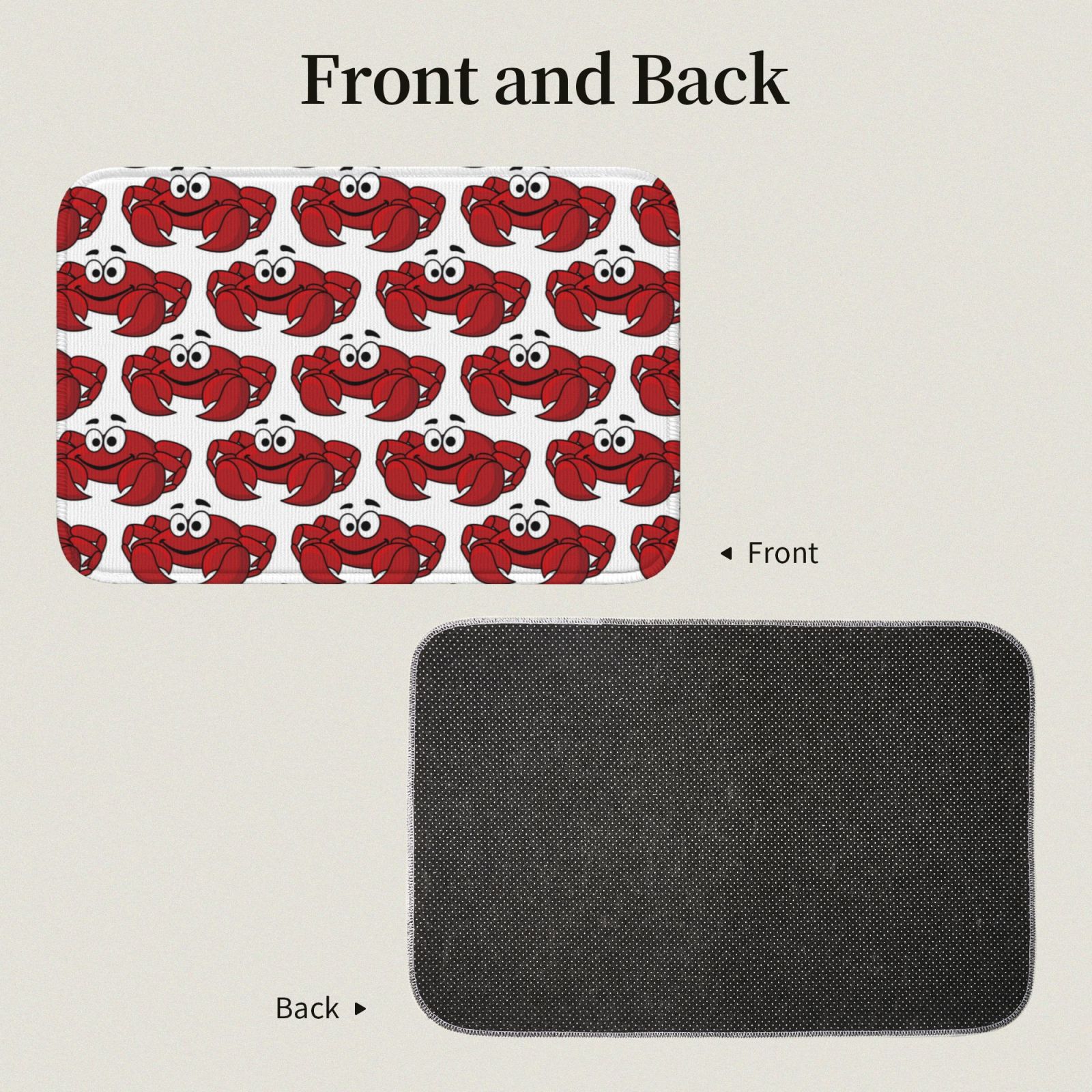 Vsdgher Cute Red Crab Hem Mat 40x60 - Multipurpose Doormat for Indoor & Outdoor Use - Welcome Your Guests with our Entrance Mat