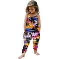 thumbnail image 2 of Penkiiy Toddler Girls Kids Hawaiian Coconut Printed Jumpsuit Playsuit Strap Romper Summer Outfits Clothes 4-5 Years Black, 2 of 5