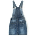 thumbnail image 2 of KIDSCOOL SPACE Baby Little Girls Skirt,Ripped Soft Strechy Denim Girls Summer Overalls Dress,Deep Blue,12-18 Months, 2 of 6