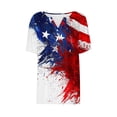thumbnail image 5 of Tnhcen Women's 4th of July Independence Day Print Henley Short Sleeve Top - Summer Patriot Shirt S-3XL Loose Fit Plus Size Essential, 5 of 5