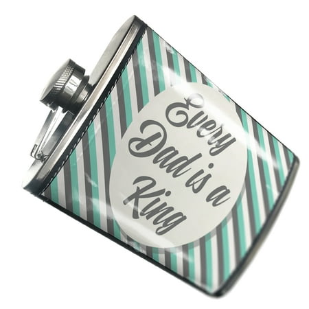 

NEONBLOND Flask Every Dad is a King Father s Day Teal and Grey Stripes