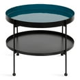 thumbnail image 7 of Kate and Laurel Nira Modern Round Two Tier Coffee Table, 26 Inch Diameter, Teal and Black, Decorative Glam Coffee Table for Storage and Display, 7 of 7