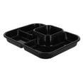 thumbnail image 4 of 1Set Divided Plate Black Plastic Multiple Compartments On The Go For Students, 4 of 9