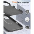 thumbnail image 2 of KOMI Designed for iPhone 16 Case,Shockproof Liquid Silicone Protective Phone Case with Soft Anti-Scratch Microfiber Lining Ultra Slim Drop Protection Phone Cover 6.1 inch Charcoal Gray, 2 of 5