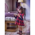thumbnail image 5 of Robe Princesse Fille à Carreaux Rouges Bébé Enfants Fête Mariage Demoiselle d'Honneur Coton, 5 of 5