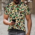 thumbnail image 1 of Ceisia T-Shirts à Col Rond pour Hommes à Imprimé Camouflage à Rayures, Hauts Décontractés Extensibles et Respirants à Manches Courtes Cadeaux, 1 of 9