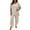 Beige, variant on 2 Piece Sets for Women Summer Women Suit Fashion Comfortable Short Sleeve and Long Pants Solid Color Top and Pants Set Cotton and Linen S-5XL