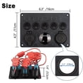 thumbnail image 2 of Panel de control 12v / 24v, 5 grupos de paneles de interruptor basculante, con cargador dual USB 5v 4.2a, voltímetro led impermeable, 11 kaili Sencillez, 2 of 2