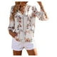 thumbnail image 1 of SAYOO Tops casuales para mujer, estampado floral, manga 3/4, cuello en V, ahuecado, patchwork, tops sueltos SAYOO casual, 1 of 7