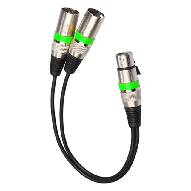 Xuanheng 1 Female to 2 Male 3 Pin Patch Y Cable for Various Musical Instruments Mixer Green