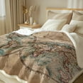 thumbnail image 2 of Old World Map Sherpa Throw Blankets Vintage Retro Fleece Blanket Cozy Plush Blanket for Bedroom Living Rooms Sofa Couch (Twin 60"x80"), 2 of 6
