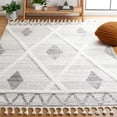 thumbnail image 2 of SAFAVIEH Moroccan Tassel Pemala Diamond Shag Area Rug, Beige/Grey, 6'7" x 6'7" Square, 2 of 8