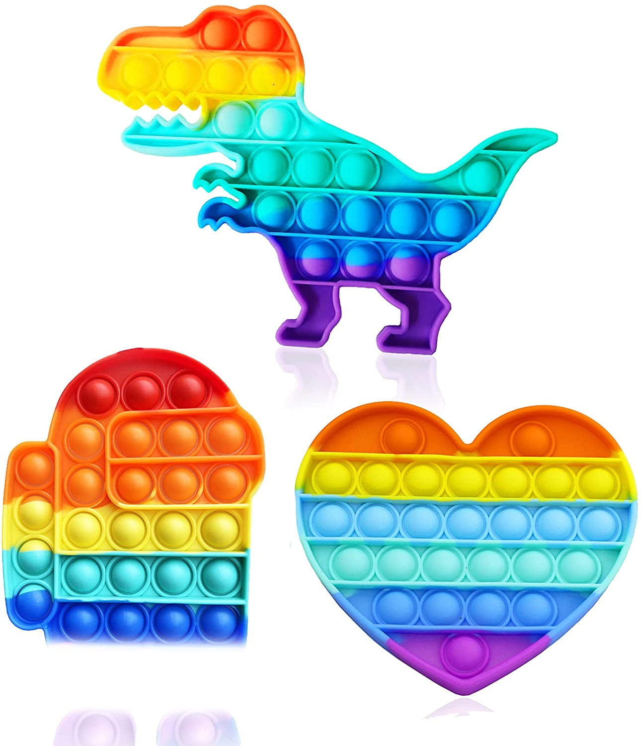 Details about   3Pcs Stress Relief and Anxiety Hand Toys Kids Adults Fidget Poppet Rainbow Toy 