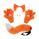 thumbnail image 2 of Conjunto de diadema con orejas de animal y guantes de cola para disfrazarse de una hermosa cola larga para fiestas temáticas. Naranja, 2 of 8