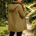thumbnail image 6 of Warop Womens Long Hooded Rain Jacket Solid Casual Waterproof Raincoat Outdoor Hiking Windbreaker Lightweight Trench Coat, 6 of 9