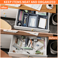 thumbnail image 2 of 45 PCS Plastic Drawer Organizers Set, 3-Sizes Vanity and Makeup Organizer, Desk and bathroom Drawer Organizer Trays, Organizers and Storage for Makeup, Jewelry, Gadgets, Utensils, Grey, 2 of 7