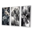 thumbnail image 3 of Designart "Exotic Ginkgo Leaf Oasis III" Floral Leaves Framed Wall Art Set Of 3 - Grey Leaves Frame Canvas Set For Living Room Decor, 3 of 7