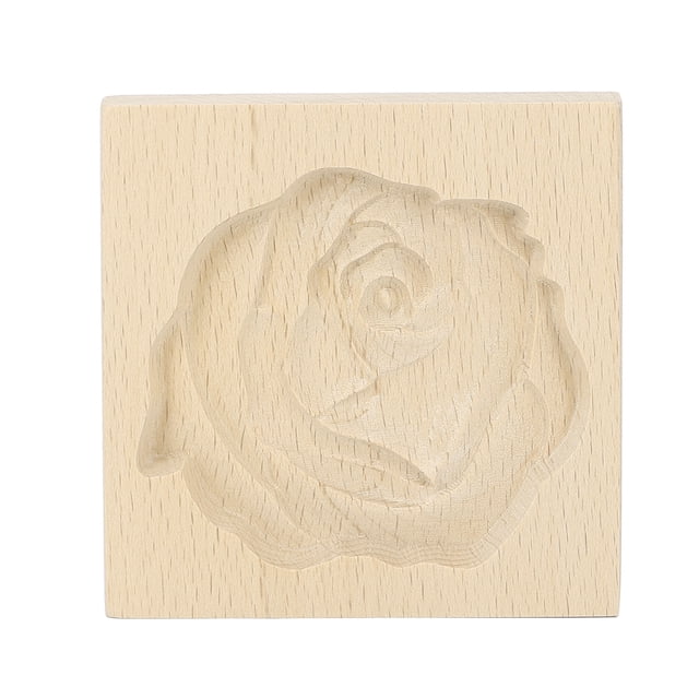 Biscuit , Wooden Rounded Edge Easy To Clean Carved Reusable For Baking For Bread And Flower,Rose And Leaves,Rose Flower,Love Heart And Rose,Fruit Tree