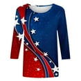 thumbnail image 6 of Cavosen Red White and Blue Shirts for Women 4th of July 3/4 Sleeve Crewneck Tops USA Star Striped Print T Shirts Lady XL Red White and Blue Casual Shirts Patriotic Tunic Tees Patriotic Outfits, 6 of 6