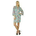 thumbnail image 2 of Bimba Women Cotton Printed Short Robe Getting Ready Bridesmaid Robes Coverup, 2 of 5