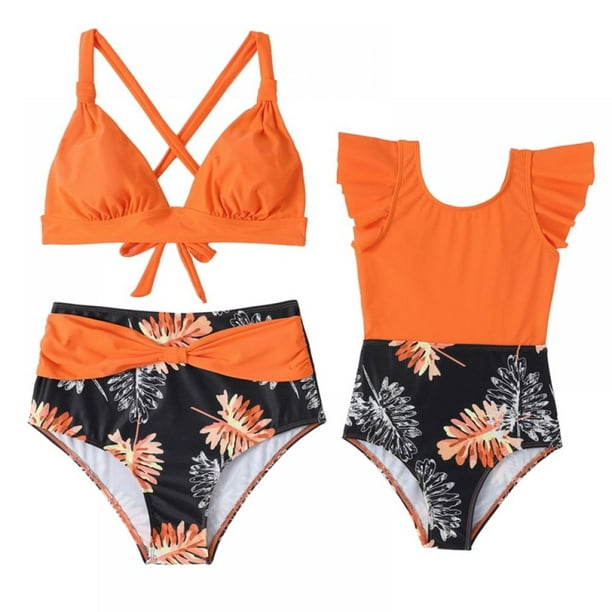 BULLPIANO Family Matching Swimsuits for Mom and Daughter,One Piece ...
