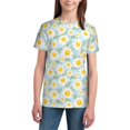 thumbnail image 2 of Honeii Daisies Flowers Print Youth Short Sleeve T-Shirt,Boys Athletic Shirt,Quick Dry Short Sleeve Performance Moisture Wicking T Shirt, 2 of 6