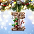 thumbnail image 2 of DefiDgd Christmas Gingerbread Candy Letter Ornaments,Personalized DIY 26 Letter Xmas Mini Christmas Pendant Ornament,Hanging Ornament for Holiday Stuffers Gift Wrap Car Table Decor(I), 2 of 3