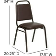 thumbnail image 2 of LLToo Trapezoidal Back Fabric Upholstered Stackable Banquet Chair, Multipurpose Stacking Chair with Padded Seat and Back-Brown Vinyl/Copper Vein Frame, 2 of 12