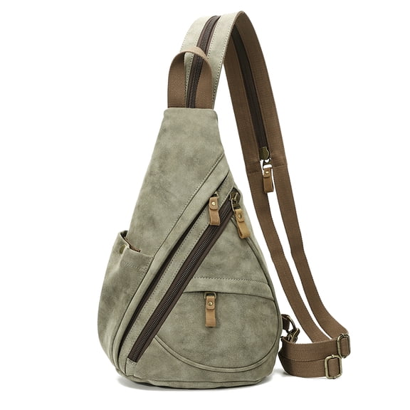 KL928 PU Leather Crossbody Backpack Sling Bag Shoulder Casual Daypack Rucksack for Men Women