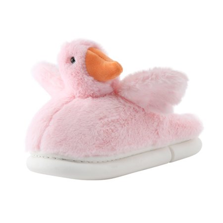 

GNEIKDEING Couples Women Slip On Furry Plush Flat Home Winter Round Toe Keep Warm Cartoon Slippers Shoes Gift on Clearance