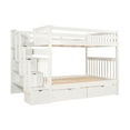 thumbnail image 2 of Bellemave Full Over Full Bunk Bed with Stairs and 6 Storage Drawers, Solid Wooden Detachable Bunk Bed Frame with Storage Shelves for Teens Adults (White), 2 of 10