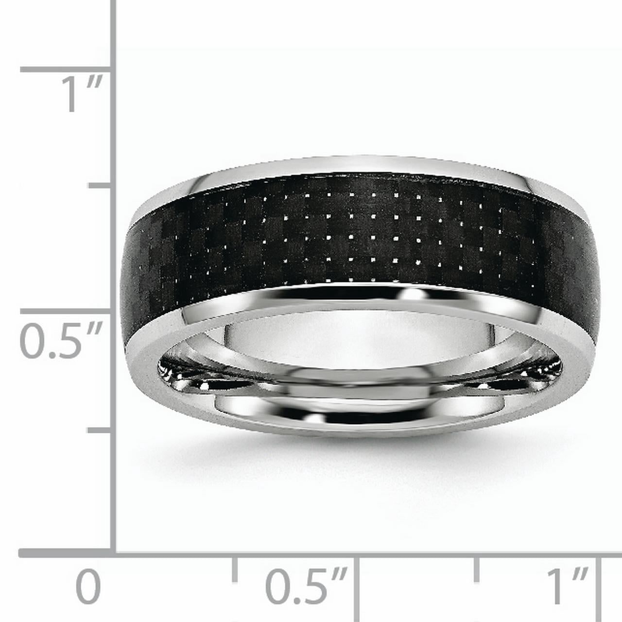 Cobalt Black Carbon Fiber Inlay Polished Band, 8mm