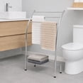 thumbnail image 2 of Freestanding Curved 3 Towels Stand with Shelf Chromed Metal, 2 of 7