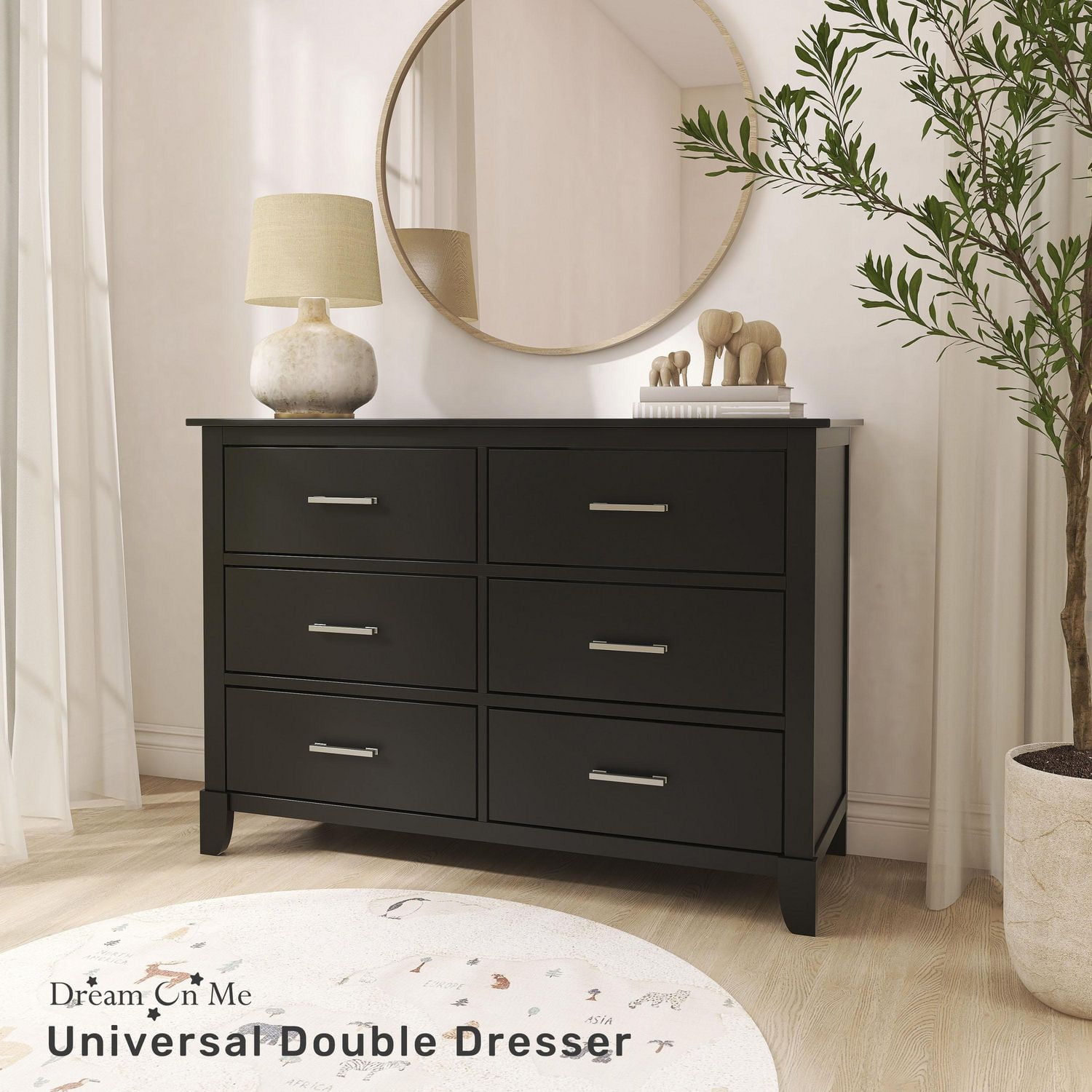 Dream On Me Universal Double Dresser I Kids Bedroom Dresser I Six Drawers Dresser I Mid Century Modern