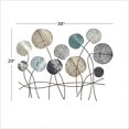 thumbnail image 4 of DecMode Blue Metal Floral Cutout Home Wall Decor with Gold Foil Accents, 38" x 1" x 29", 4 of 13