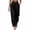 Black-pants, variant on Women's Belted High Waist Pleated Ankle Button Barrel Pants Loose Casual Cropped Long Trouser with Side Pockets Brown XXL