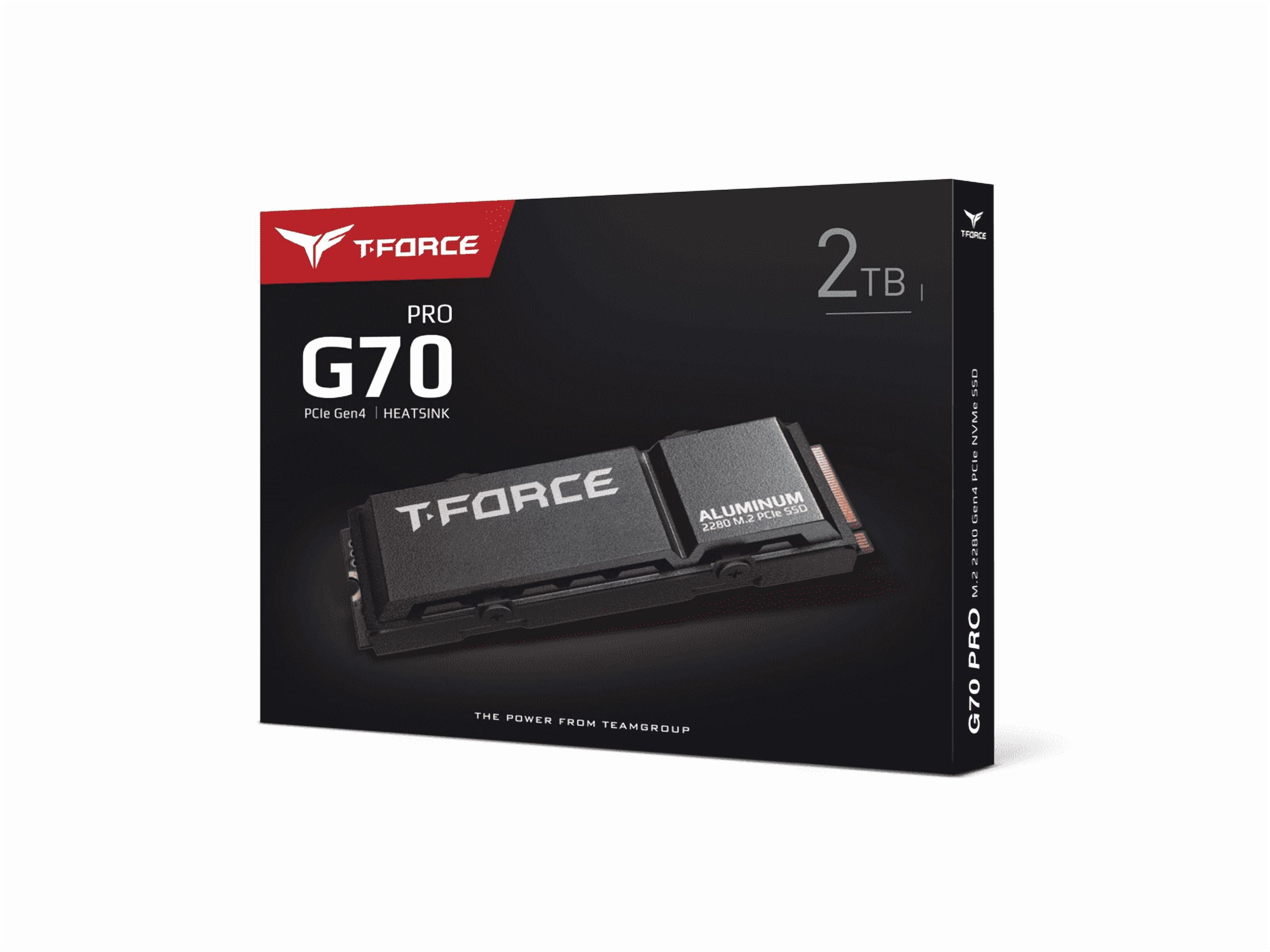 Team Group T-FORCE G70 PRO (Aluminum) M.2 2280 2TB PCIe 4.0 x4 with NVMe 1.4 TLC Internal Solid State Drive (SSD) TM8FFH002T0C128