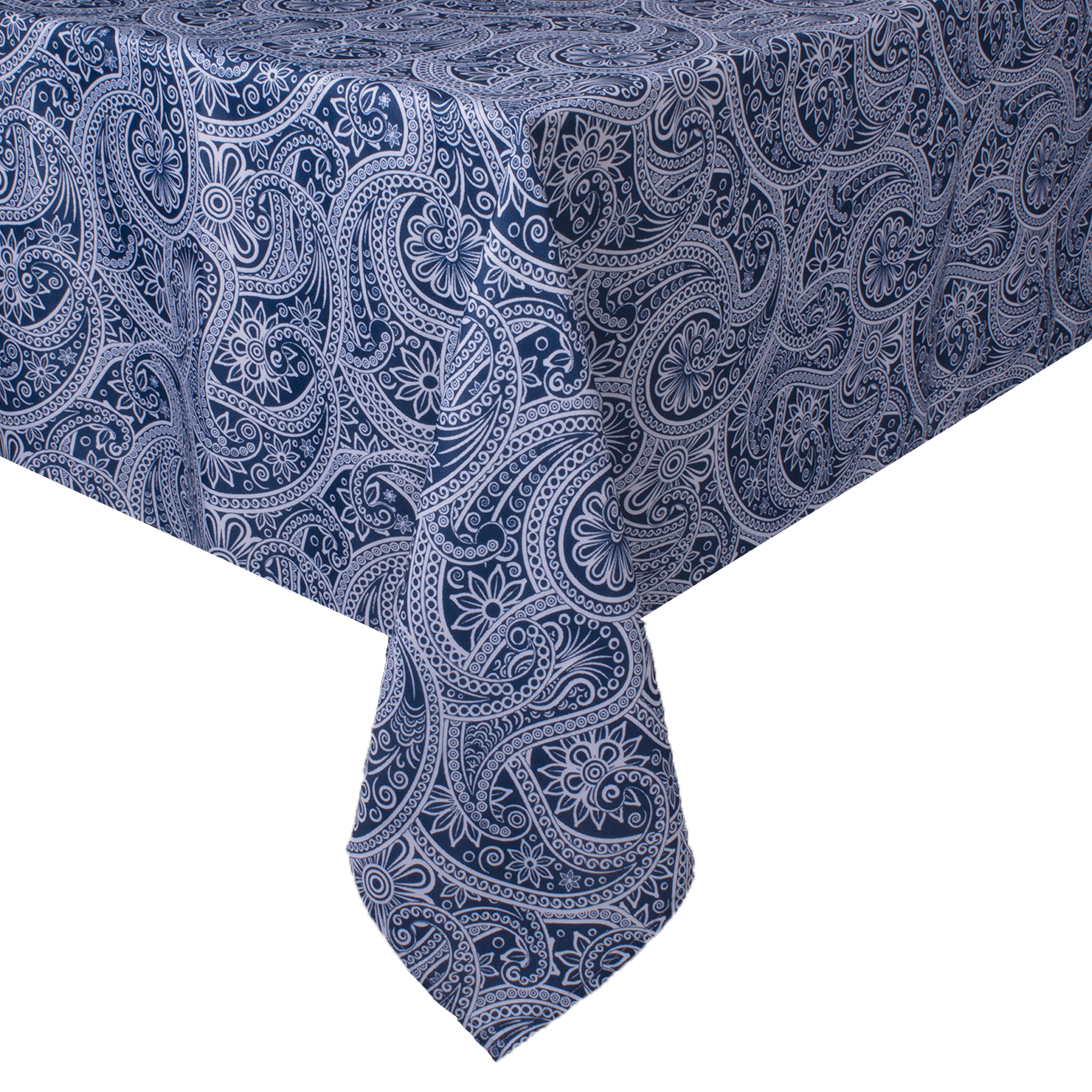 Design Imports Blue Paisley Umbrella Outdoor Tablecloth, 60"x120" , 100