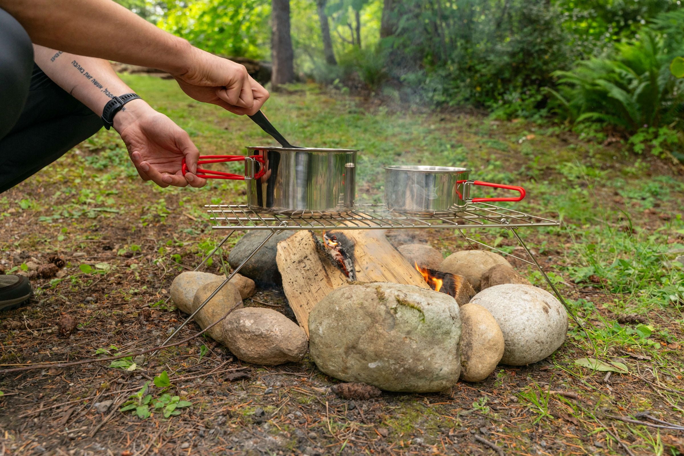 Coghlan's Medium Nickel-Plated Folding Steel Camp Grill - Lightweight Portable Grate for Camping Backpacking