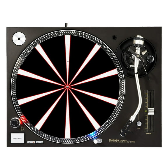 KuzmarK™ 12" DJ Turntable Slipmat - Black Red Spiral Hatchet