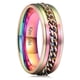 thumbnail image 1 of Anillo giratorio King Will chapado en color arcoíris de 8 mm para hombre y mujer, 1 of 7