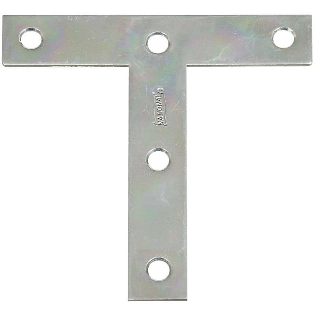 Placa en T de zinc HHI N113-753 de NATIONAL/SPECTRUM BRANDS, 4 x 4 pulgadas, paquete de 2