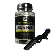 Ultra Hold Hair System Adhesive 3.4oz with Built in Brush Applicator and Hair Clip